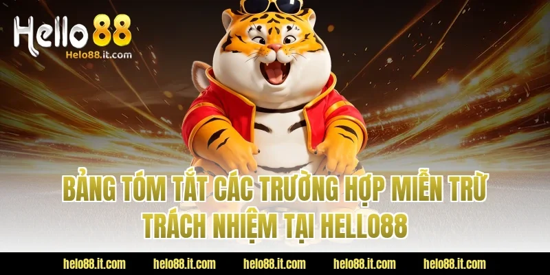 Bảng Tóm Tắt Các Trường Hợp Miễn Trừ Trách Nhiệm Tại HELLO88